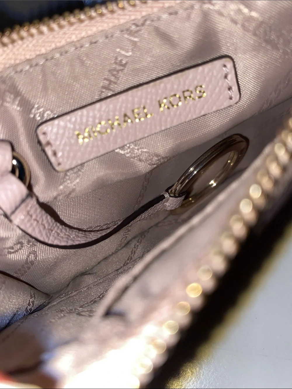 Michael Kors Metallic Rose Gold and Blush Wristlet w/ gold Hardware